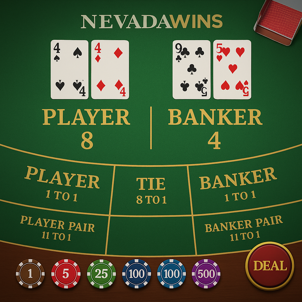 NevadaWins - Baccarat Table Game - Jeux stratégie